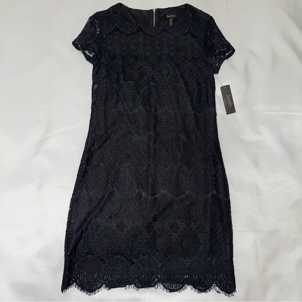 Laundry by Shelli‎ Segal black cocktail dress lace size 6